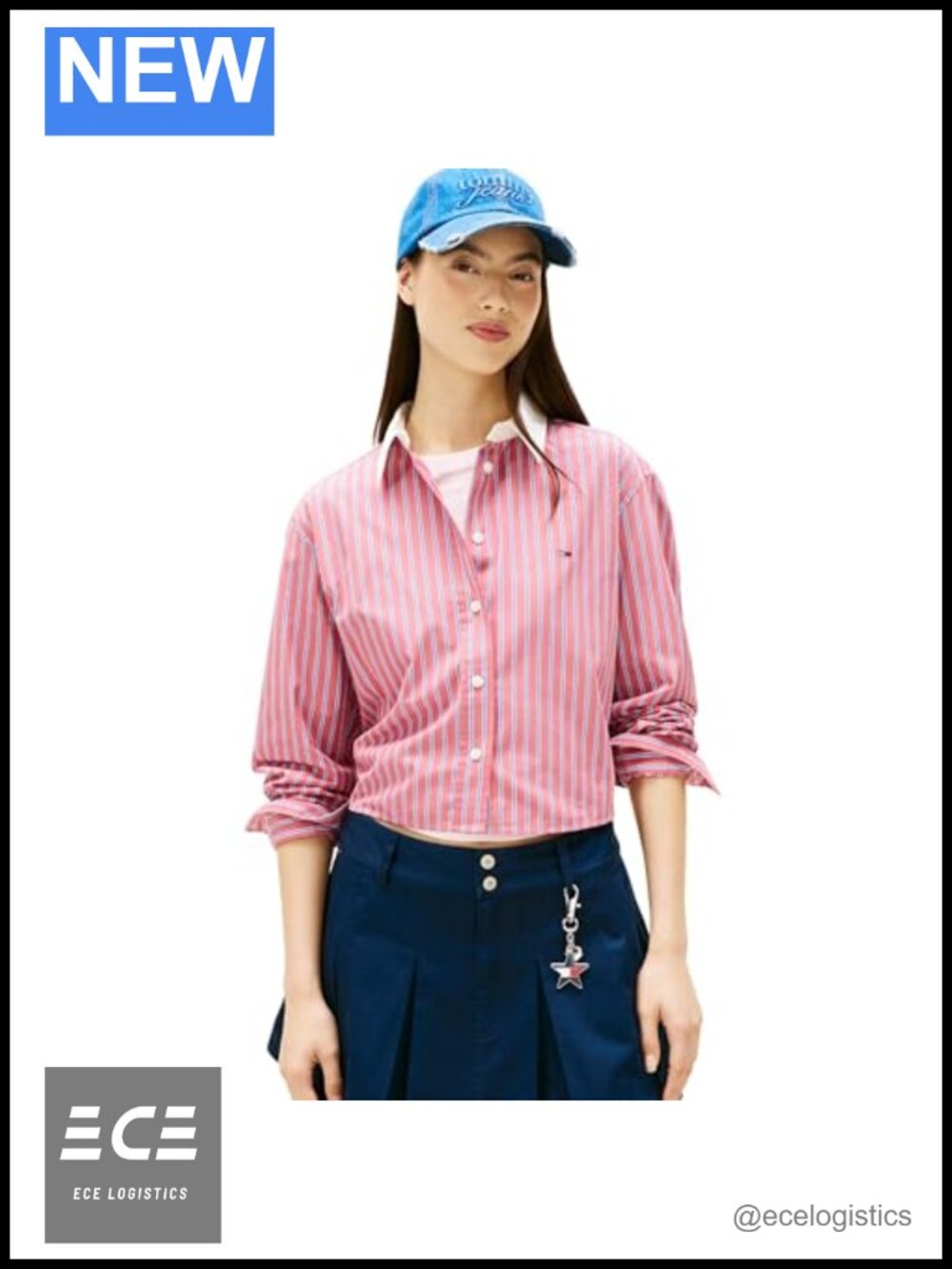 Women's 100% Cotton Cropped Button Up Long Sleeve Shirt Relaxed Fit